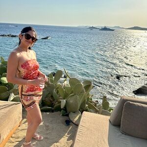 Vici Red and Gold Patterned Women's mini Dress